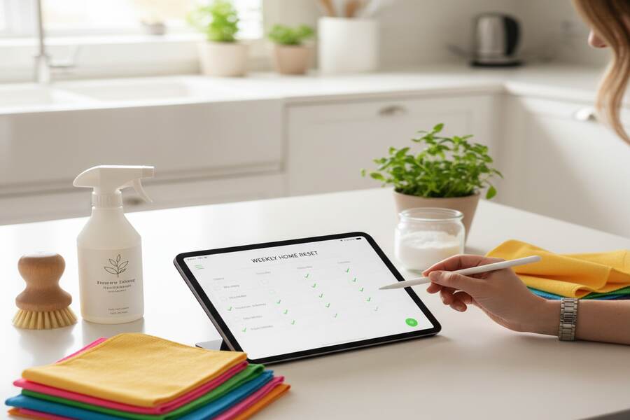 An Easy Weekly Cleaning Blueprint for a Tidy, Shining Home